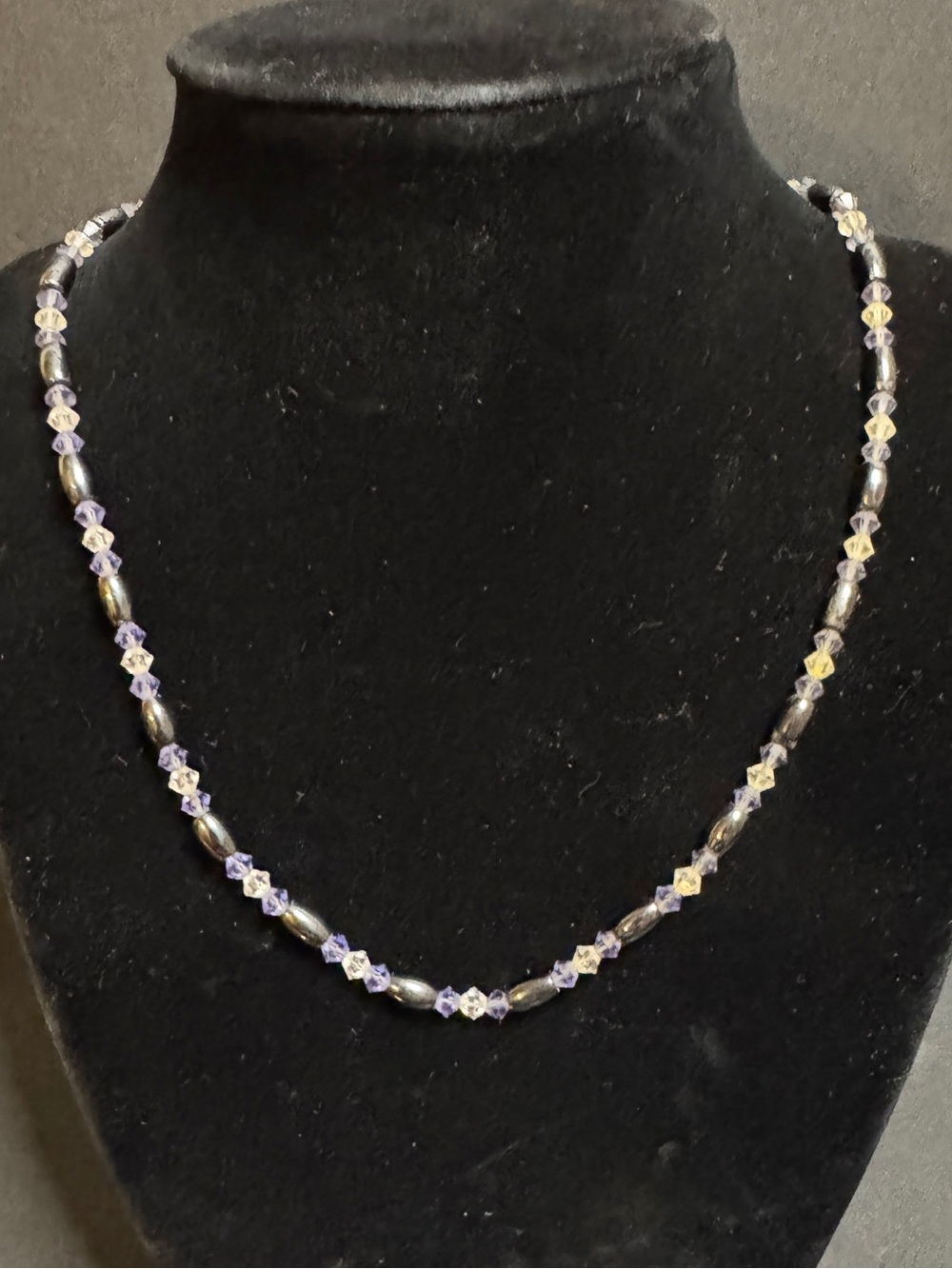 Delicate Purple and Gold Beaded Women’s Necklace
